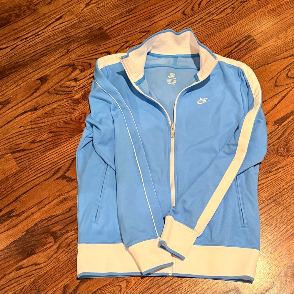 Nike Light Blue and Cream Zip-Up Jacket